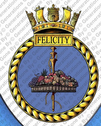 Coat of arms (crest) of the HMS Felicity, Royal Navy