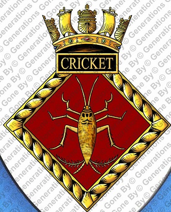 Coat of arms (crest) of HMS Cricket, Royal Navy