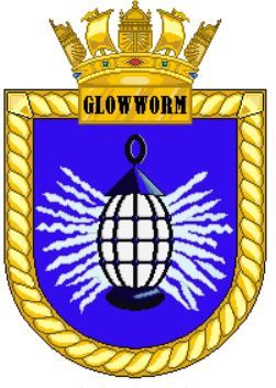 Coat of arms (crest) of the HMS Glowworm, Royal Navy