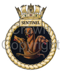 Coat of arms (crest) of the HMS Sentinel, Royal Navy
