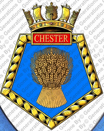 Coat of arms (crest) of the HMS Chester, Royal Navy