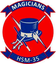 Coat of arms (crest) of the Helicopter Maritime Strike Squadron 35 (HSM-35) Magicians, US Navy