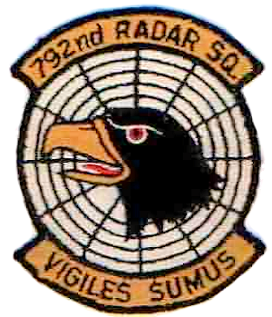 Coat of arms (crest) of the 792nd Radar Squadron, US Air Force