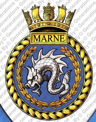 Coat of arms (crest) of the HMS Marne, Royal Navy