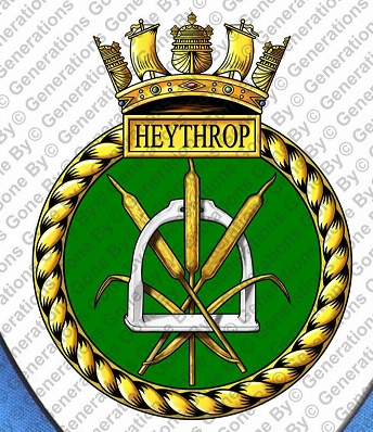 Coat of arms (crest) of the HMS Heythrop, Royal Navy