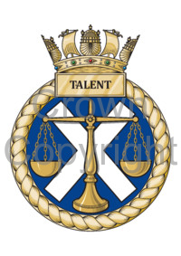 Coat of arms (crest) of the HMS Talent, Royal Navy