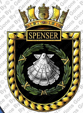 Coat of arms (crest) of the HMS Spenser, Royal Navy