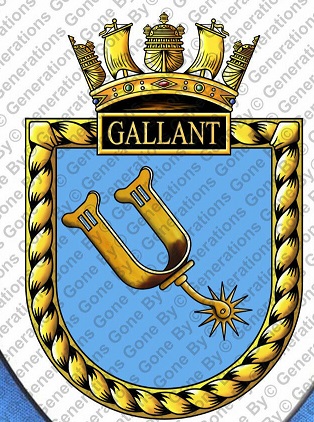 Coat of arms (crest) of the HMS Gallant, Royal Navy