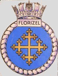 Coat of arms (crest) of the HMS Florizel, Royal Navy