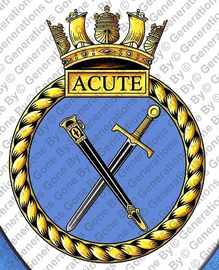 Coat of arms (crest) of the HMS Acute, Royal Navy