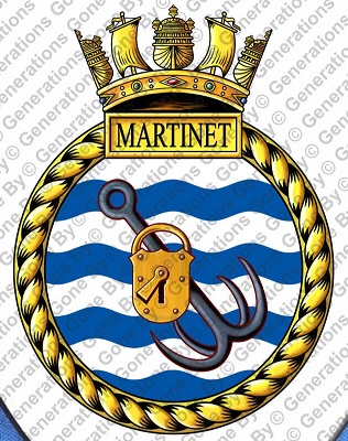 Coat of arms (crest) of the HMS Martinet, Royal Navy
