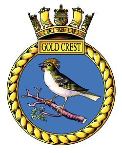 Coat of arms (crest) of the HMS Gold Crest, Royal Navy