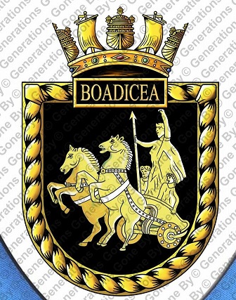 Coat of arms (crest) of the HMS Boadicea, Royal Navy