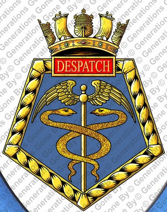 Coat of arms (crest) of the HMS Despatch, Royal Navy