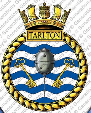 Coat of arms (crest) of the HMS Tarlton, Royal Navy