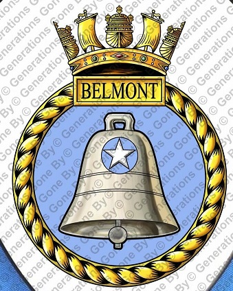Coat of arms (crest) of the HMS Belmont, Royal Navy