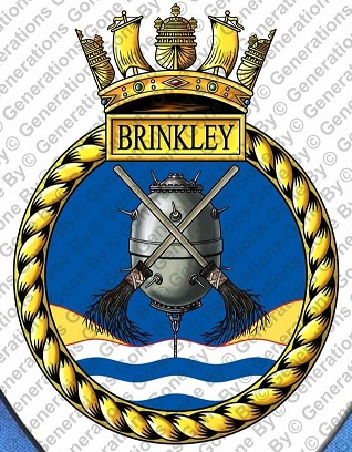 Coat of arms (crest) of the HMS Brinkley, Royal Navy