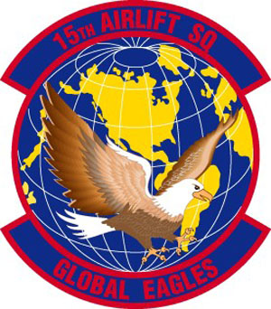 Coat of arms (crest) of the 15th Airlift Squadron, US Air Force