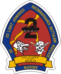 Coat of arms (crest) of the 2nd Light Armored Reconnaissance Battalion, USMC