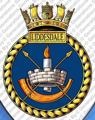 Coat of arms (crest) of the HMS Liddersdale, Royal Navy