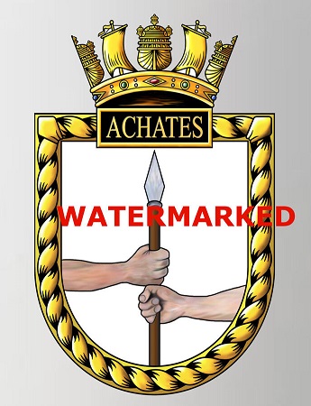 Coat of arms (crest) of the HMS Achates, Royal Navy