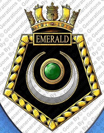 Coat of arms (crest) of the HMS Emerald, Royal Navy