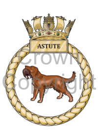 Coat of arms (crest) of the HMS Astute, Royal Navy