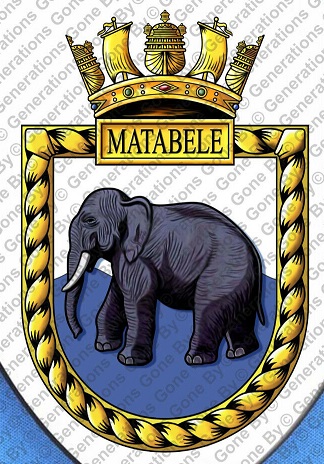 Coat of arms (crest) of the HMS Matabele, Royal Navy