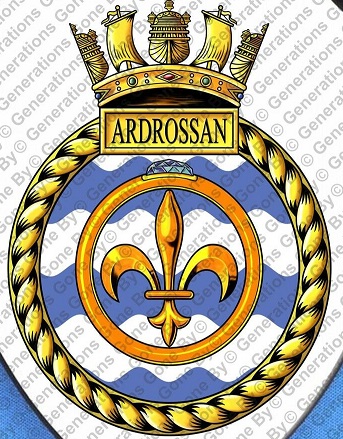 Coat of arms (crest) of the HMS Ardossan, Royal Navy