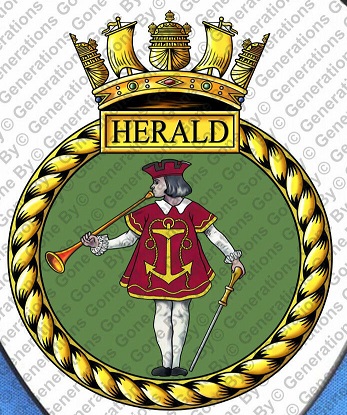 Coat of arms (crest) of the HMS Herald, Royal Navy