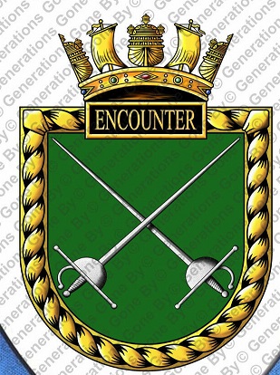 Coat of arms (crest) of the HMS Encounter, Royal Navy