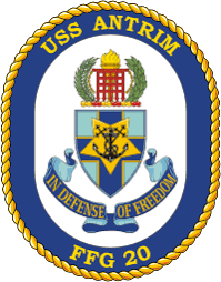 Coat of arms (crest) of the Frigate USS Antrim (FFG-20)
