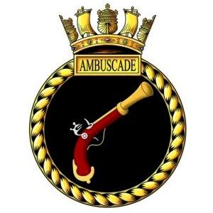Coat of arms (crest) of the HMS Ambuscade, Royal Navy