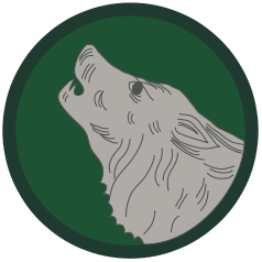 Arms of 104th Infantry Division Timberwolf (now 104th Training Division (Leader Training)), US Army