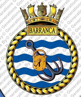Coat of arms (crest) of the HMS Barranca, Royal Navy
