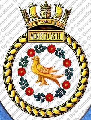 Coat of arms (crest) of the HMS Morpeth Castle, Royal Navy