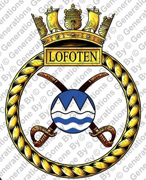Coat of arms (crest) of the HMS Lofoten, Royal Navy