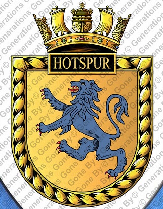 Coat of arms (crest) of the HMS Hotspur, Royal Navy