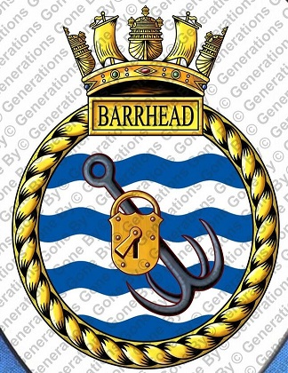 Coat of arms (crest) of the HMS Barrhead, Royal Navy