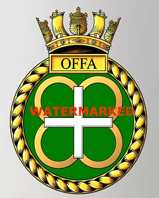 Coat of arms (crest) of the HMS Offa, Royal Navy