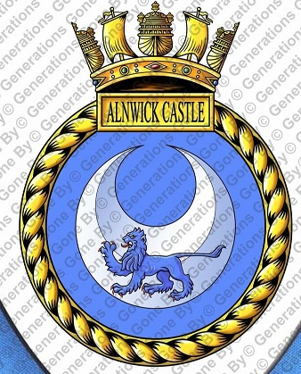 Coat of arms (crest) of the HMS Alnwick Castle, Royal Navy