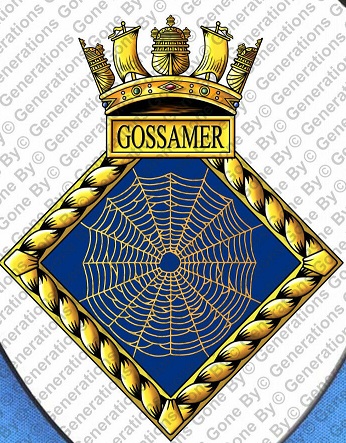 Coat of arms (crest) of the HMS Gossamer, Royal Navy