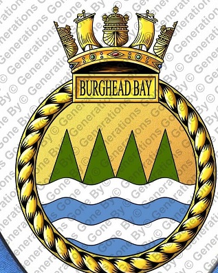 Coat of arms (crest) of the HMS Burghead Bay, Royal Navy