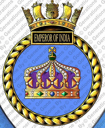 Coat of arms (crest) of the HMS Emperor of India, Royal Navy