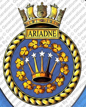 Coat of arms (crest) of the HMS Ariadne, Royal Navy