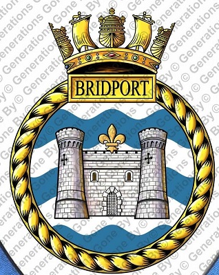 Coat of arms (crest) of the HMS Bridport, Royal Navy