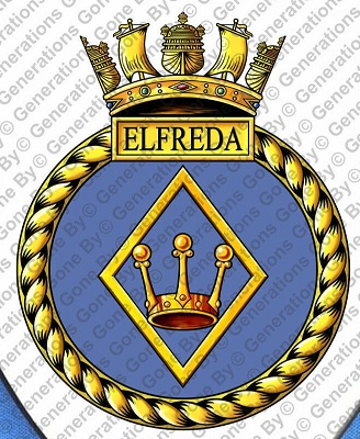 Coat of arms (crest) of the HMS Elfreda, Royal Navy