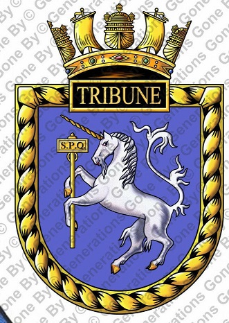 Coat of arms (crest) of the HMS Tribune, Royal Navy