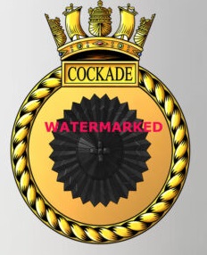 Coat of arms (crest) of the HMS Cockade, Royal Navy