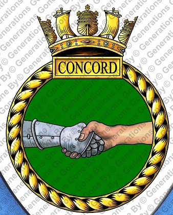 Coat of arms (crest) of the HMS Concord, Royal Navy